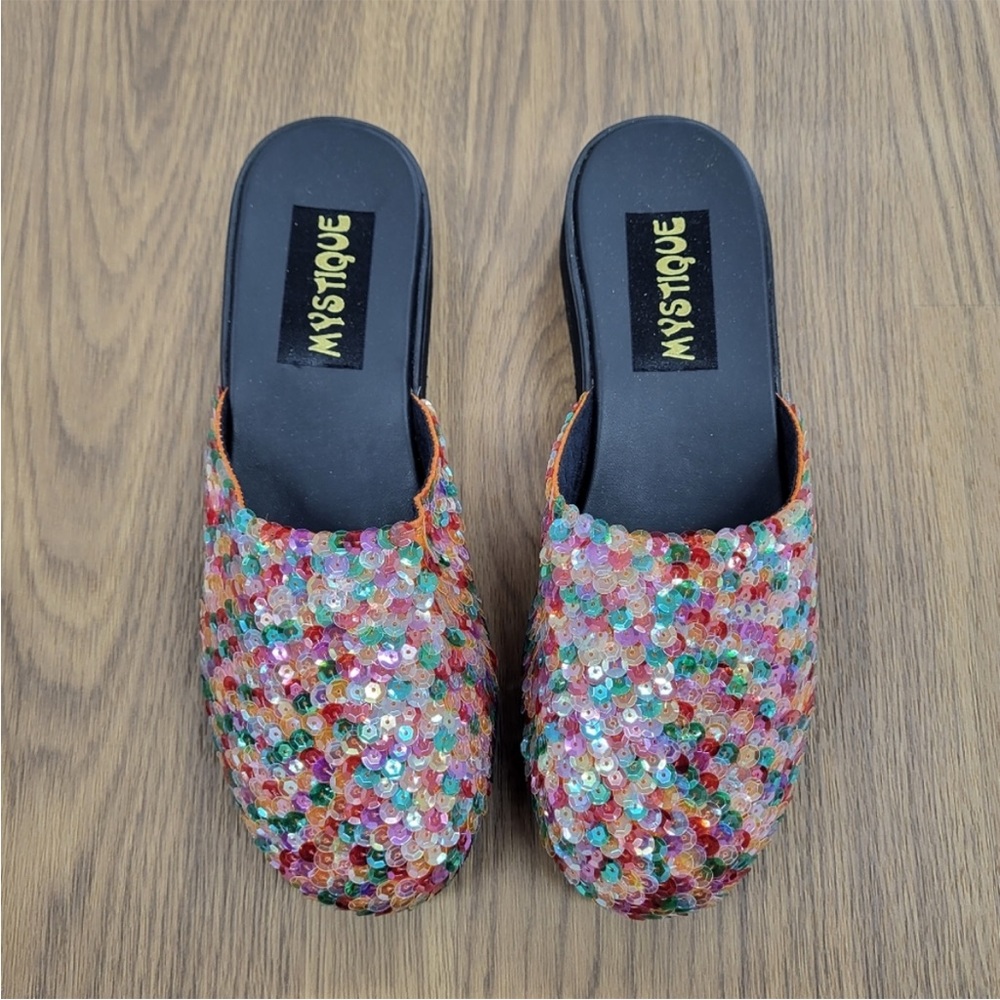 NWT Mystique Boutique Slip Ons Sequins Retail $125 Size 7